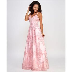 BCX Womens Sequins Gown Dress, Pink, Juniors, 9, DM